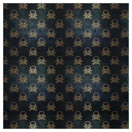 ゴシックスカルと骨のコスチューム生地 ファブリック (見本)