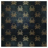 ゴシックスカルと骨のコスチューム生地 ファブリック (クローズアップ)