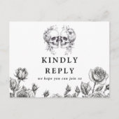 ゴシックスカルのフローラ曲リクエストRSVPポストカード インビテーションポストカード (正面)