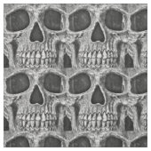 ゴシックスカルの白黒グランジ模様 ファブリック (見本)