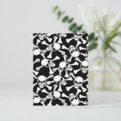 ゴシックスカルの骨組み模様 ポストカード (スタンド正面)