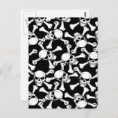 ゴシックスカルの骨組み模様 ポストカード (正面/裏面)