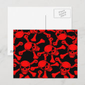 ゴシックスカルの骨組み模様 ポストカード (正面/裏面)