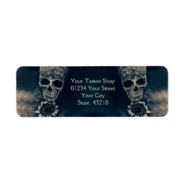 ゴシックスカルひまわりヴィンテージアンティークスタイル ラベル