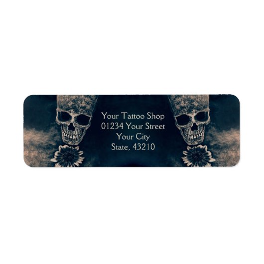 ゴシックスカルひまわりヴィンテージアンティークスタイル ラベル (正面)