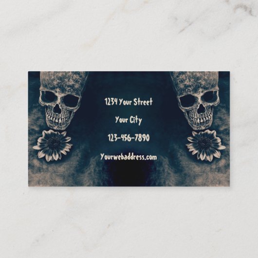 ゴシックスカルひまわりヴィンテージアンティークスタイル 名刺 (裏面)