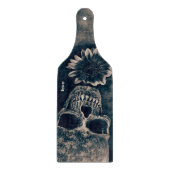ゴシックスカルひまわりヴィンテージアンティーク カッティングボード (正面)