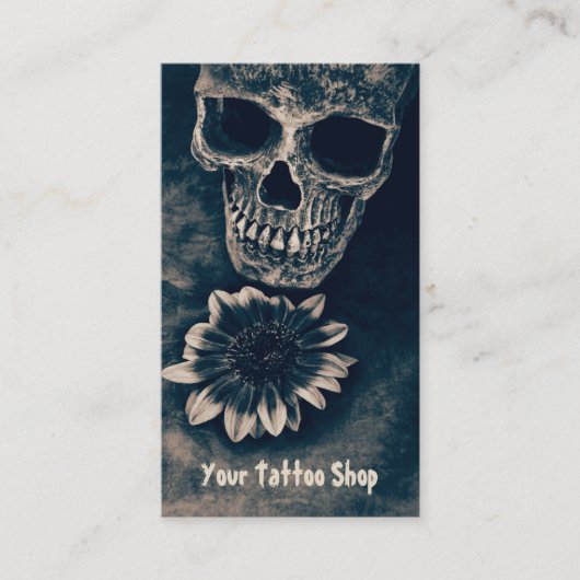 ゴシックスカルひまわりヴィンテージアンティーク 名刺 (正面)
