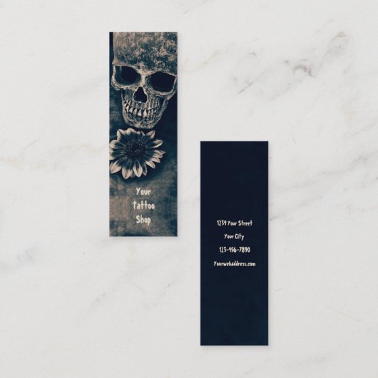ゴシックスカルひまわりヴィンテージ暗色学院 スキニー名刺 (正面/裏面)