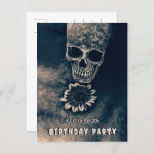 ゴシックスカルひまわりRIP To her 20 s インビテーションポストカード