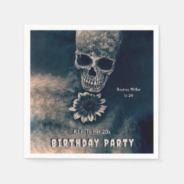 ゴシックスカルひまわりRIP To her 20 s スタンダードカクテルナプキン