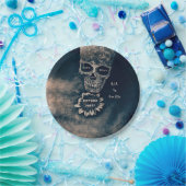 ゴシックスカルひまわりRIP To her 20 s ペーパープレート (パーティー)