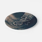 ゴシックスカルひまわりRIP To her 20 s ペーパープレート (アングル)