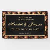 ゴシックスカルへようこそハロウィーン結婚 横断幕 (横)