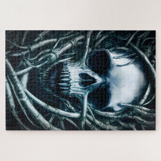 ゴシックスカルアート:不気味な死の金属シギル ジグソーパズル (横)