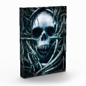 ゴシックスカルアート:不気味な死の金属シギル フォトブロック (左)