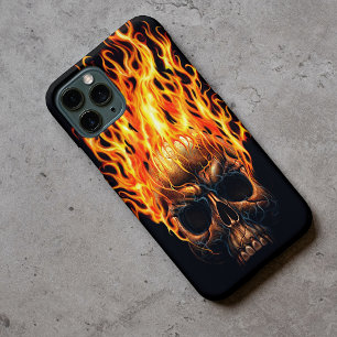 ゴシックスカルイエローオレンジ火炎パターン iPhone 11 PROケース