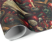 ゴシックスカルウィッチクラフト錬金術スペルブック&キャンドル ラッピングペーパー (ロールコーナー)