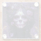 ゴシックスカルウィメンダークファンタジーアート ガラスコースター (裏面)