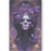 ゴシックスカルウィメンダークファンタジーアート シール (正面)