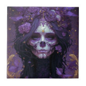 ゴシックスカルウィメンダークファンタジーアート タイル (正面)