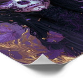 ゴシックスカルウィメンダークファンタジーアート ポスター (角)