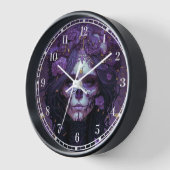 ゴシックスカルウィメンダークファンタジーアート 壁時計 (傾斜)