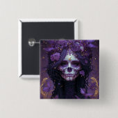 ゴシックスカルウィメンダークファンタジーアート 缶バッジ (正面&裏面)