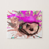 ゴシックスカルウォーターカラーアートデザイン ジグソーパズル (横)