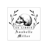 ゴシックスカルエレガントヴィンテージ植物書 ラバースタンプ (インプリント)