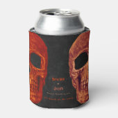 ゴシックスカルオレンジブラックハロウィン結婚ズ 缶クーラー (缶正面)