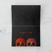 ゴシックスカルオレンジブラックハロウィーン保存日 案内状 (内部)