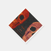 ゴシックスカルオレンジブラックハロウィーン スタンダードカクテルナプキン (角)