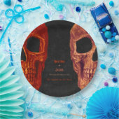 ゴシックスカルオレンジブラックハロウィーン ペーパープレート (パーティー)