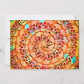 ゴシックスカルオレンジ抽象芸術ハローウィンパーティ 招待状 (裏面)