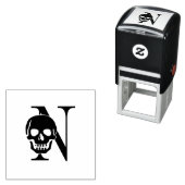 ゴシックスカルオーバー独身のイニシャルモノグラム#3 セルフインキングスタンプ (インサイチュ)