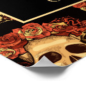 ゴシックスカルカスタムウェルカムハロウィン結婚ズ ポスター (角)