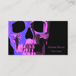 ゴシックスカルカッコいいピンクパープルブラックマカブル 名刺