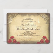 ゴシックスカルカップルの日の死んだ結婚式の招待 招待状 (裏面)