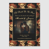 ゴシックスカルカップル写真Save the Date Magnet (正面)