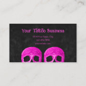 ゴシックスカルガーリーピンク黒タトゥー店 名刺 (裏面)