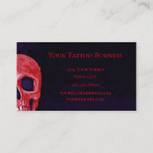 ゴシックスカルガーリーメタリックレッドパープルタトゥーショップ 名刺 (裏面)