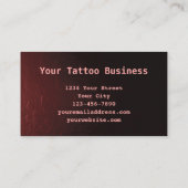 ゴシックスカルガーリーレッドピンクタトゥーアーティスト 名刺 (裏面)