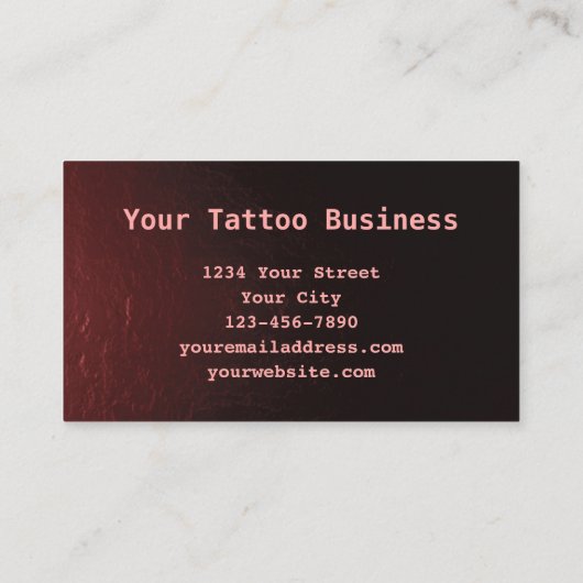 ゴシックスカルガーリーレッドピンクタトゥーアーティスト 名刺 (裏面)