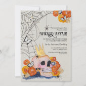 ゴシックスカルクラウン蝶フローラハロウィーン 招待状 (正面)