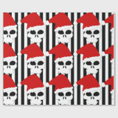 ゴシックスカルクリスマスサンタハットを着用 ラッピングペーパー (フラット)