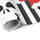 ゴシックスカルクリスマスサンタハットを着用 ラッピングペーパー (ロールコーナー)