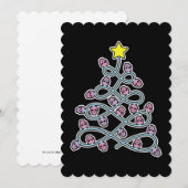 ゴシックスカルクリスマスツリーフラットグリーティングカード 招待状 (正面/裏面)