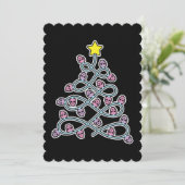 ゴシックスカルクリスマスツリーフラットグリーティングカード 招待状 (スタンド正面)