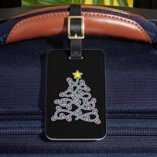 ゴシックスカルクリスマスツリー荷物タグ ラゲッジタグ (正面インサイチュ2)